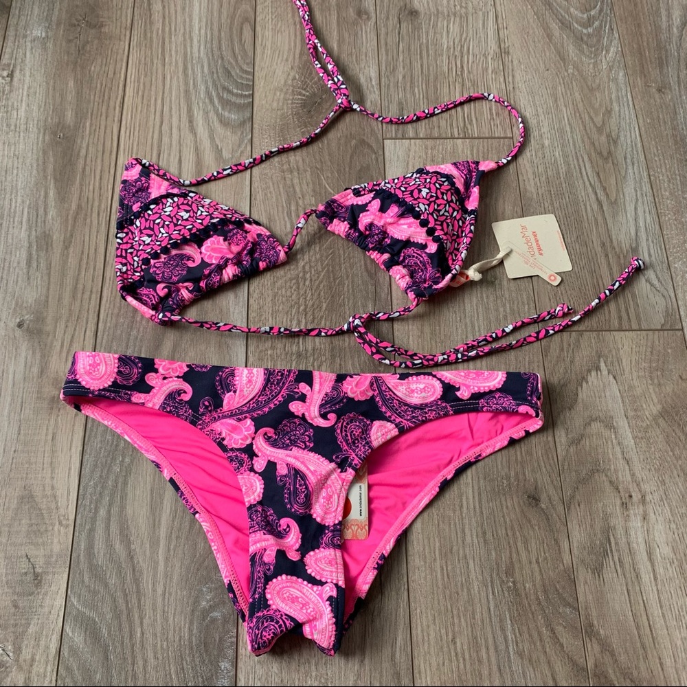 NEW ondadeMar bikini pink navy girls 18